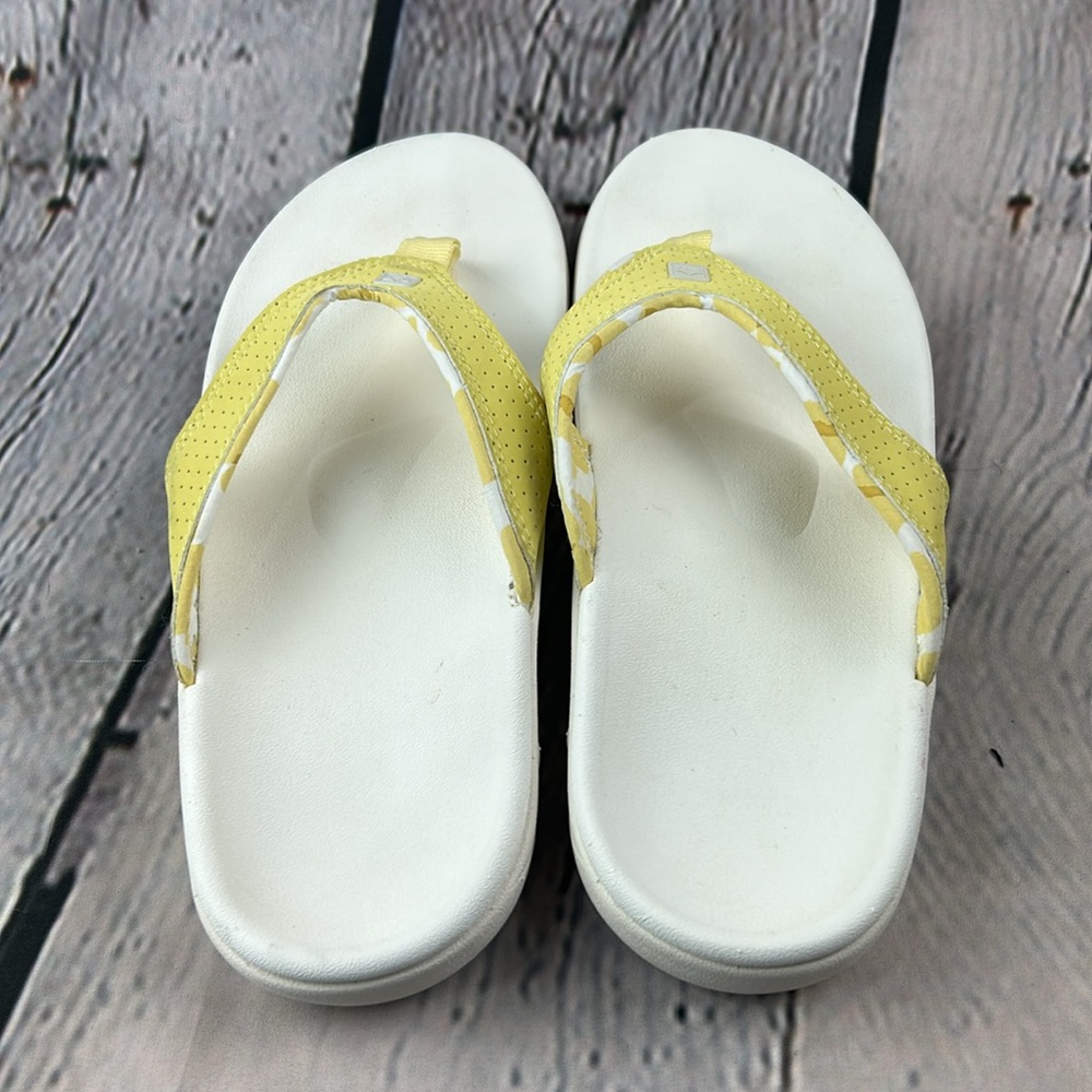 🪷 SPENCO YUMI BOKEH Support Sundress (Yellow) Thong Slip On Flip Flop Sandals - Picture 16 of 17